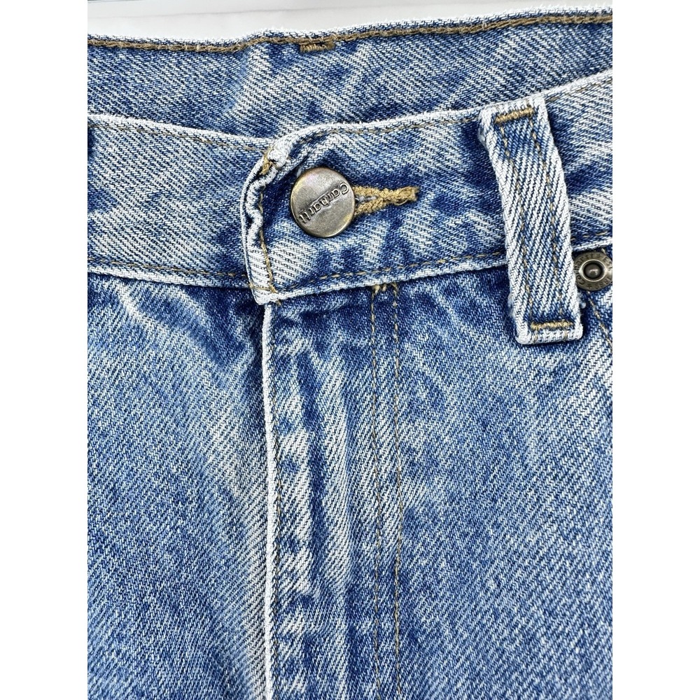 Vtg Carhartt Jeans Men's 33x36 Blue Denim Relaxed Straight Fit - Picture 3 of 12